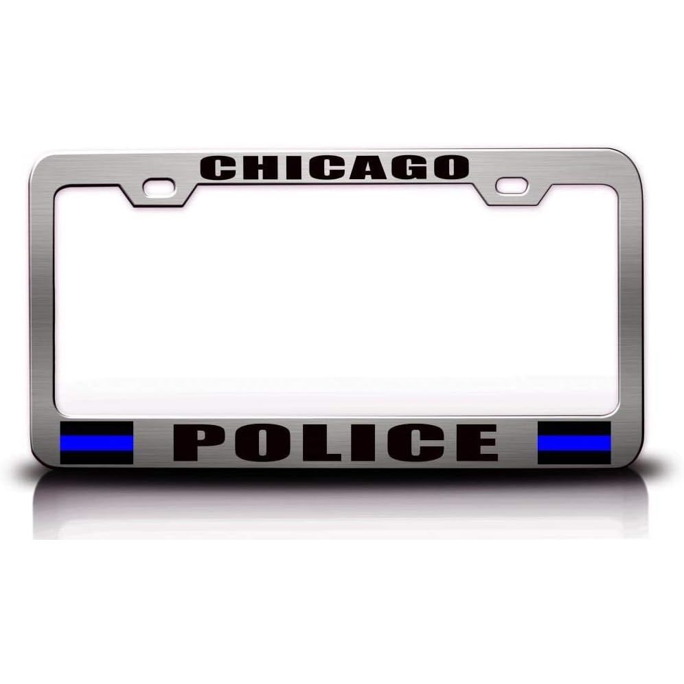 Chicago Police Police Cop Metal Ch รถ SUV กรอบป้ายทะเบียนรถบรรทุก s13