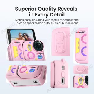 aMagisn เคสซิลิโคน Insta360 GO Ultra สีสันสดใส เคสนิ่ม พร้อมฝาครอบเลนส์และสายคล้อง อุปกรณ์เสริม GO Ultra