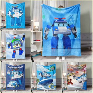 Robocar Poli ผ้าห่มสักหลาดนุ่ม Cozy Warm Plush โยนสําหรับเตี…