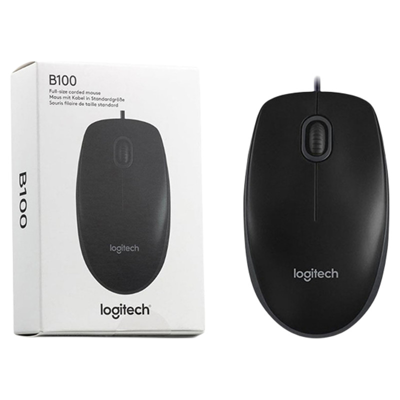 Logitech B100 Mouse USB สีดำ