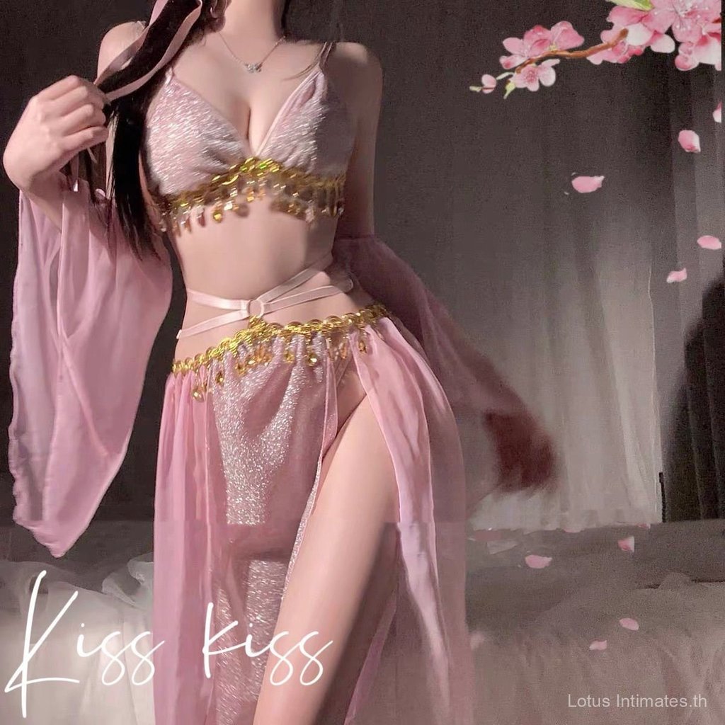 ชุดสีสันสดใสสไตล์ถัง ปักด้วยด้ายทอง ชุดชั้นในเซ็กซี่โปร่งใส บทกวีที่ไหลลื่นบนโซฟาของความงาม สไตล์ความปรารถนาอันบริสุทธิ์