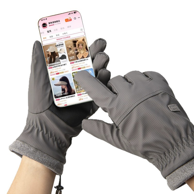 ถุงมือกันหนาวสำหรับผู้ชาย ดีไซน์พิเศษด้วยขนแกะ กันลม และเหมาะสำหรับการขี่รถในฤดูหนาว - รูปที่ 3