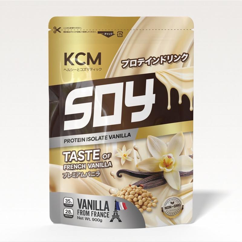 (พร้อมแก้ว 1 ใบ)KCM Soy Protein Isolate รสวานิลลา 900 G + KCM Soy Protein Isolate รสช็อคโกแลต 900G น