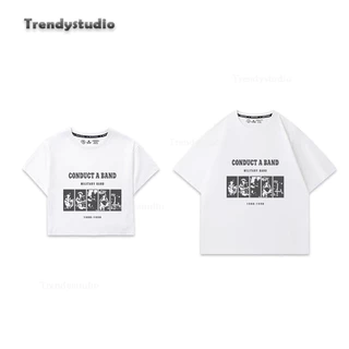 （พร้อมส่งจากกทม มาถึงใน 2วัน）เสื้อผ้าคู่รัก เสื้อยืดยอดฮิตสไตล์ญี่ปุ่นและเกาหลี เสื้อยืดแขนสั้น เสื้อเชิ้ตลำลองสบาย