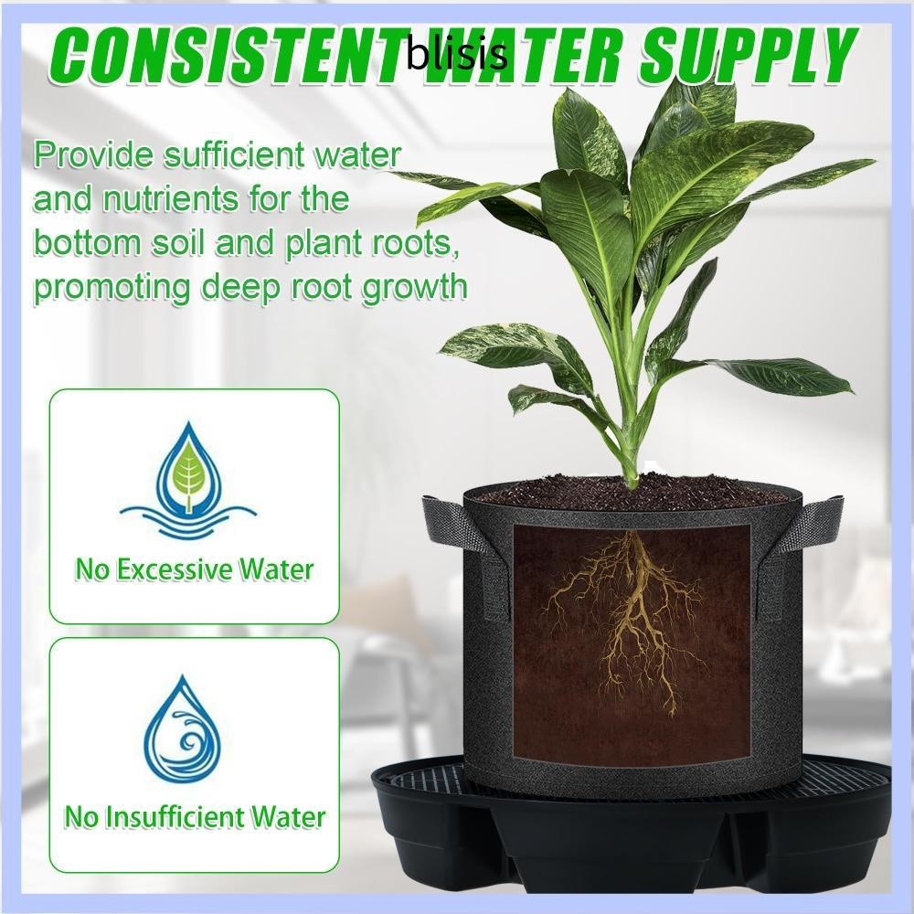 INNEED 4-Piece Plant Drip Tray Black Indoor Pot Movers Easy To Use Automatic Irrigation Outdoor Plas