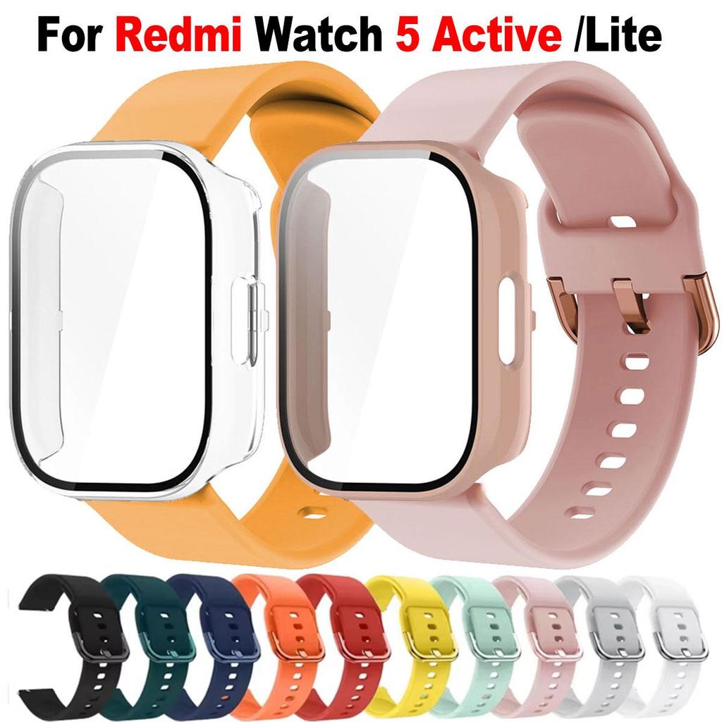 สายซิลิโคนพร้อมเคสพีซีสําหรับ Redmi Watch 5 Active 5Lite