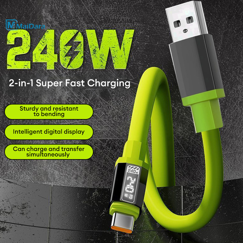 สายเคเบิลชาร์จเร็ว สายชาร์จเร็วไอโฟนสายชาร์จข้อมูลType-Cชาร์จเร็ว 240W สายชาร์จโทรศัพท์ เหมาะสำหรับแท็บเล็ต Huawei IP 15