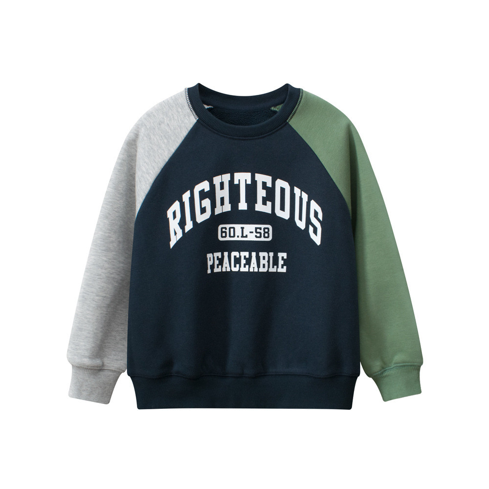 Grrr เสื้อผ้าเด็กชายขนแกะ-ขนแกะเสื้อกันหนาวเด็กรอบคอ จุดต่ําสุด เสื้อ 2025 ฤดูใบไม้ผลิสไตล์ใหม่ขนาดก