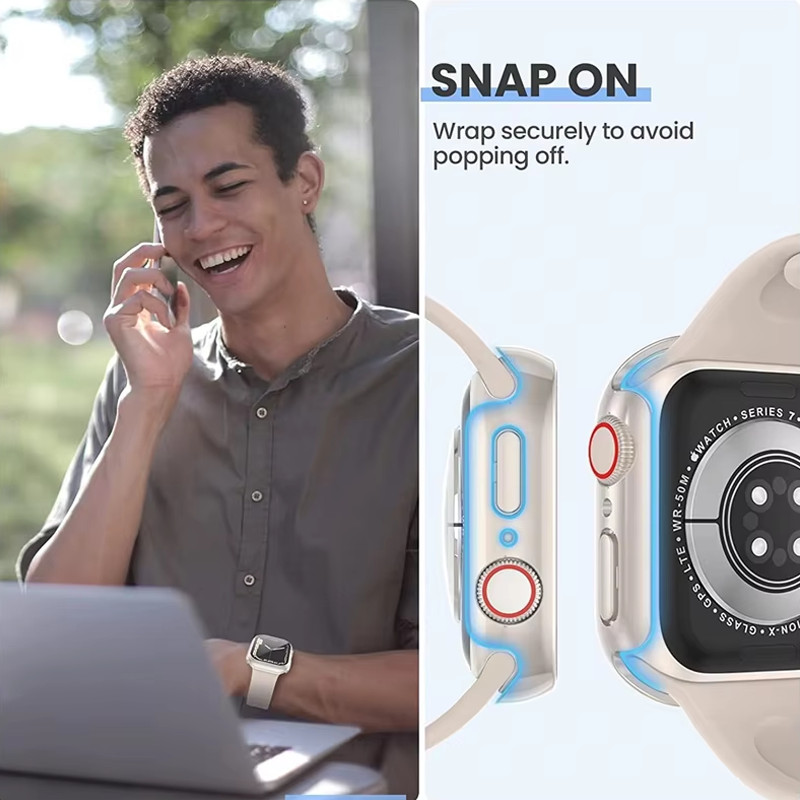 กระจกนิรภัย PC/TPU กรณีอุปกรณ์ปกป้องหน้าจอ for iWatch Apple Watch Ultra/SE 3 2 Series 11 10 9 8 7 6 5 49 45 46 42 44mm ราคา ถูกที่สุด ดีลบีเคเค แกลเลอรีภาพที่ 8
