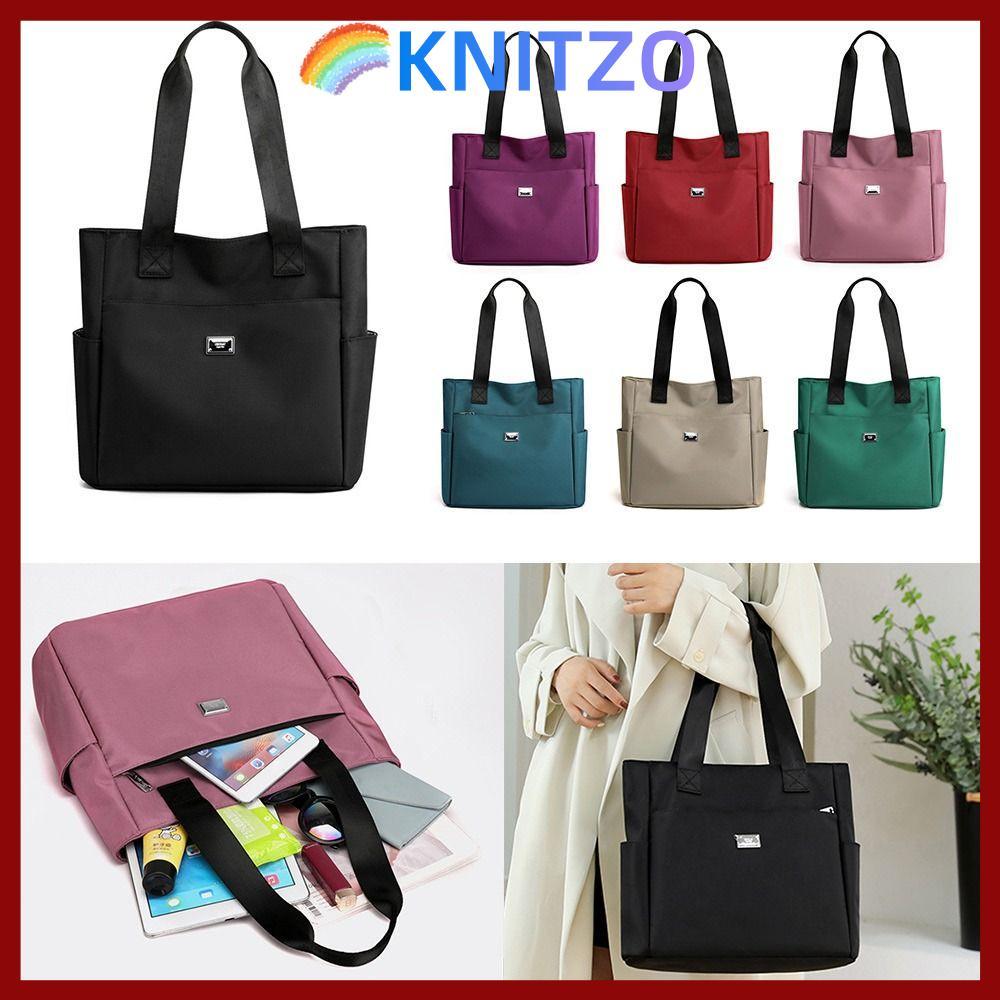 KNITZO กระเป๋าถือ Tote ความจุขนาดใหญ่ทำจากไนลอนคุณภาพสูง
