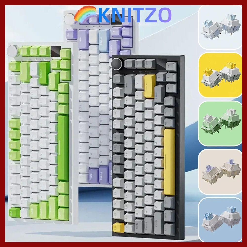 KNITZO Gaming Keyboard, AK820 Silent Mechanical Keyboard, Mechanical Keys Backlit 82-Key Wired Keybo