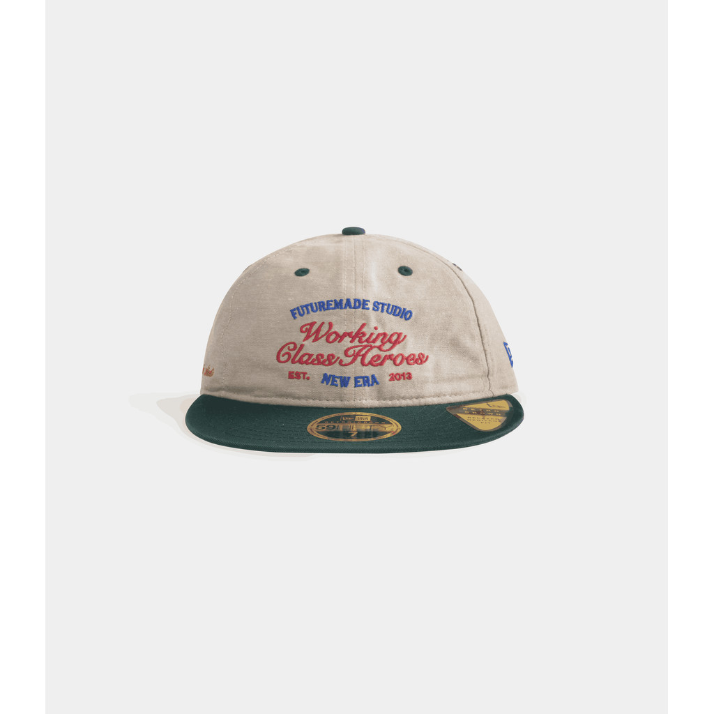 ฟุตเอ็มดี. X NEW ERA 59FIFTY RETRO CROWN FITTED CAP (STONE BEIGE & DARK GREEN)