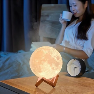 🔥พร้อมส่ง🔥โคมไฟดวงจันทร์ โคมไฟตั้งโต๊ะแบบชาร์จ table lamp 8-15cm ปรับความสว่าง2ระดับ โคมไฟตกแต่งห้อง โคมไฟพกพา โคมไฟ