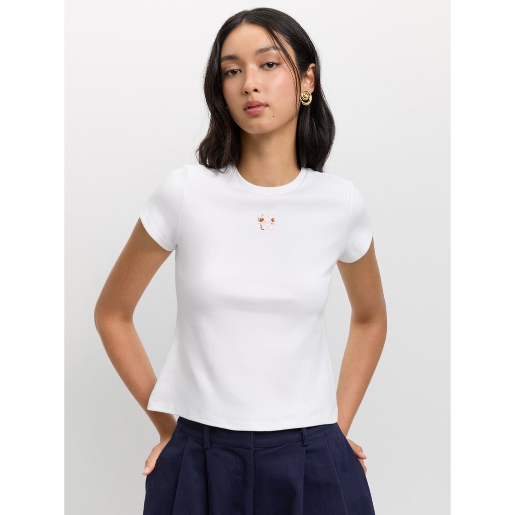 [Pomelo] เสื้อปักลายโลโก้ / Embroidered Logo Tee