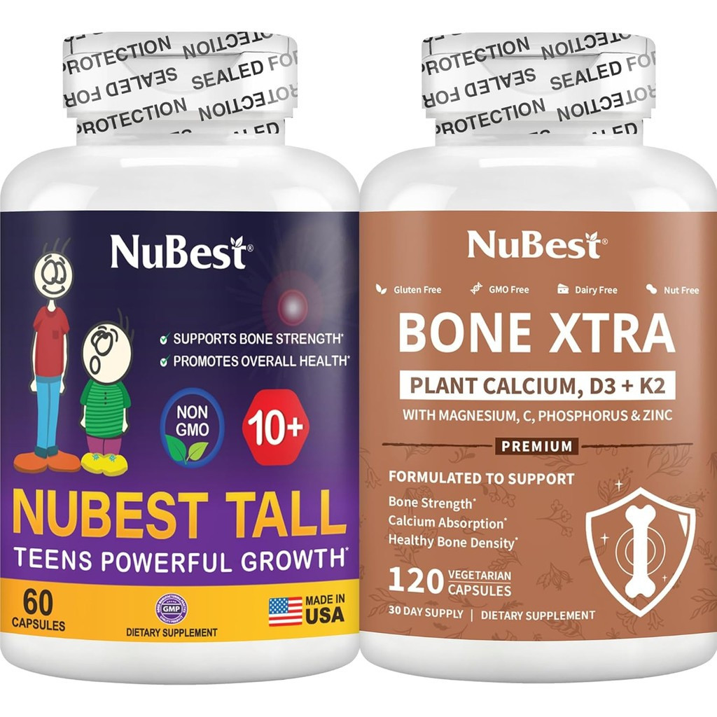 NuBest Bundle Tall 10+ and Bone Xtra for Aged 10+ & Teens Who Drink Milk Daily - Support Bone Streng