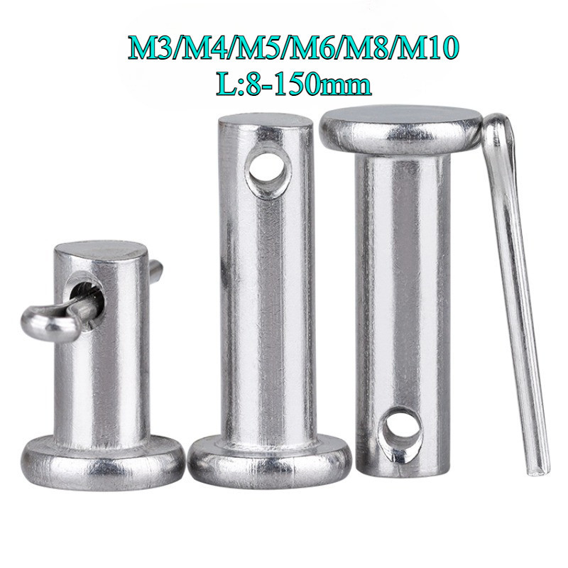 304 สแตนเลสพร้อมเพลาพินรู M3/M4/M5/M6/M8/M10 * L8-150mm (DW-XD-TH)