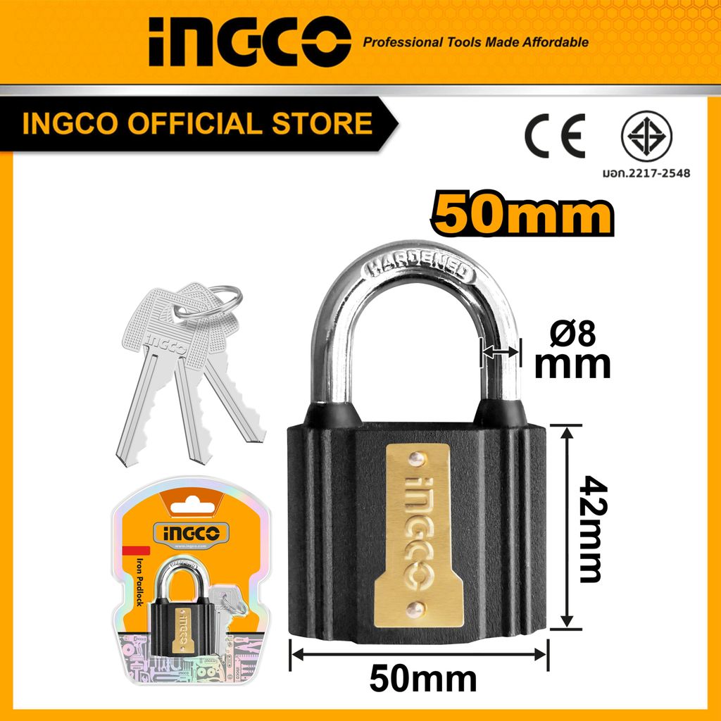 INGCO แม่กุญแจเหล็ก 50mm. DIPL0501