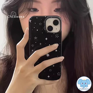 เคสไอโฟน17สำหรับ IPhone 11 12 13 15 16 17 Air 14 Pro Max XR XS X Max 7 8 Plusแฟชั่นจุดน่ารักดาวพื้นผิวมันวาวซิลิโคนปก