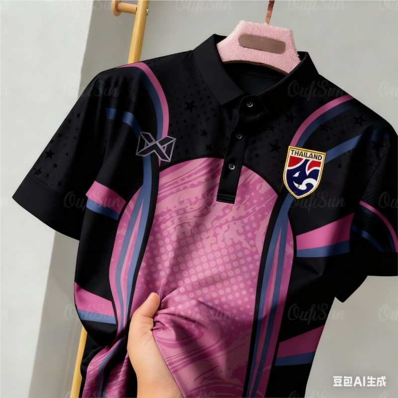 เสื้อโปโลผู้ชายสไตล์มินิมอล สีดำ รูปที่ 5