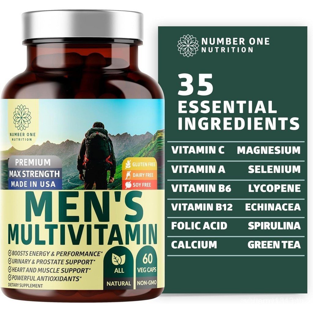 Number One Nutrition Premium Men's Daily Multivitamin Multimineral Supplement [Gluten Free, Non-GMO]