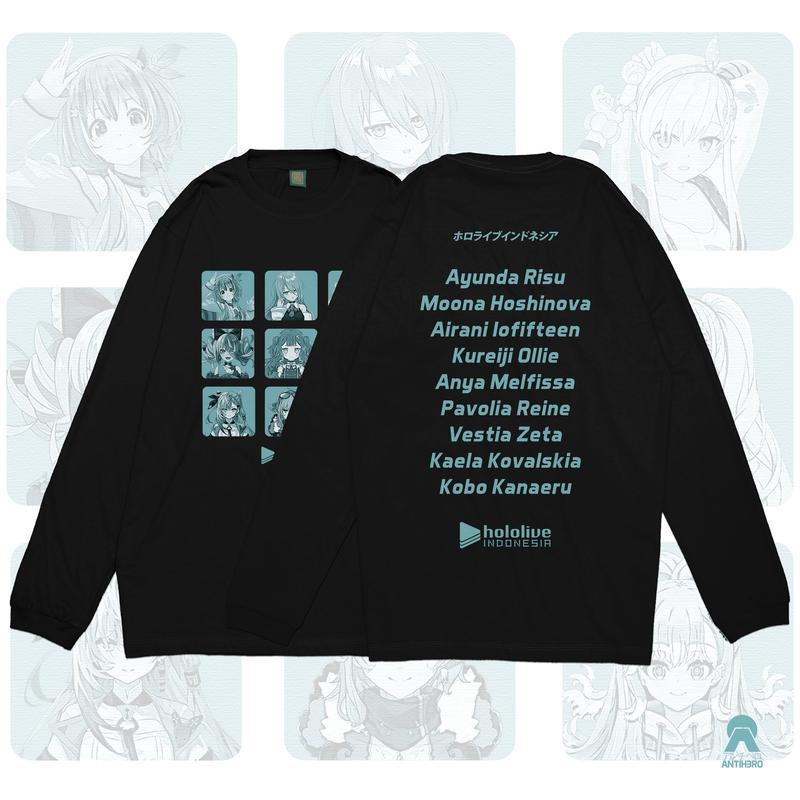 แขนยาว Hololive ID ENTITY Hololive Indonesia เสื้อยืด Kaos Vtuber