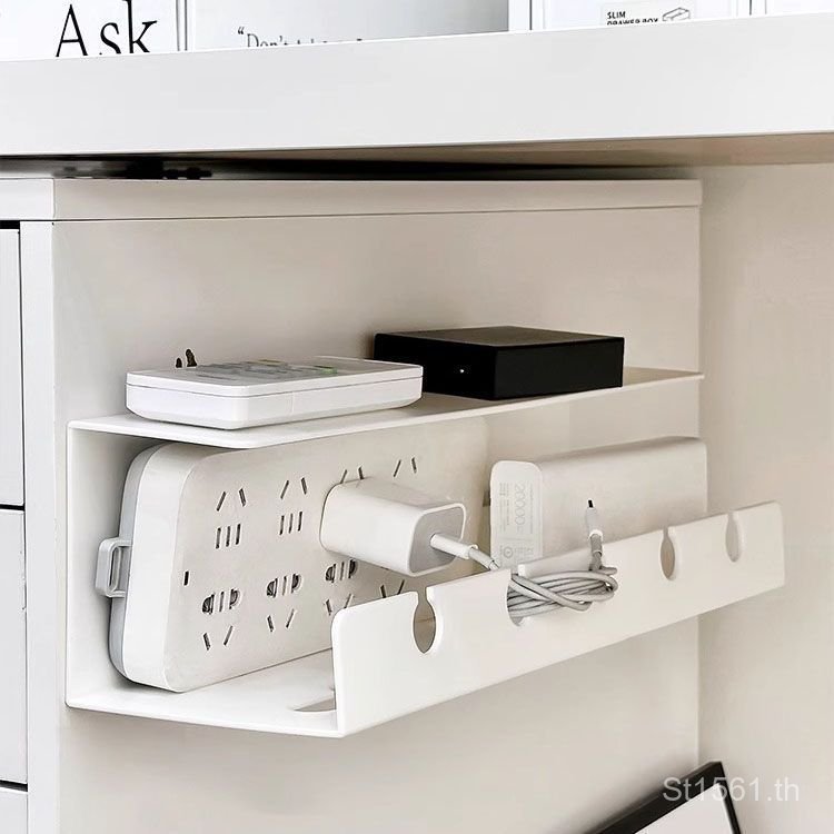 Cable Organizer ภายใต้การจัดเก็บโต๊ะสายเคเบิล Organizer Rack ผู้ถือสายไฟ Handy เครื่องมือพรุนฟรี Fin