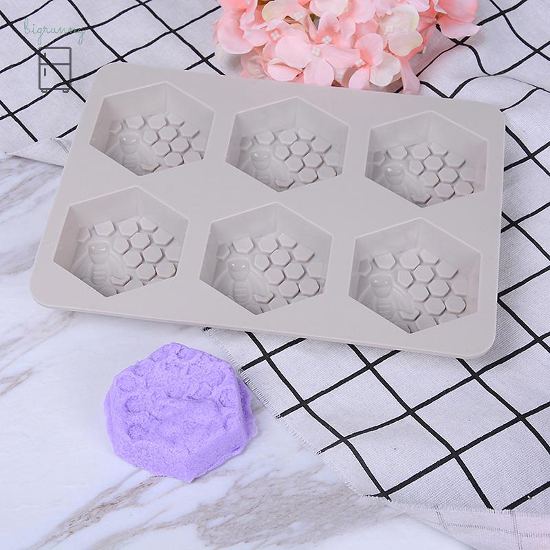 [bigrunng] 1 ชิ้น 6 ช่องซิลิโคน Bee Hive Decor สบู่ทํามือ Mould เรซิ่นแม่พิมพ์ SG
