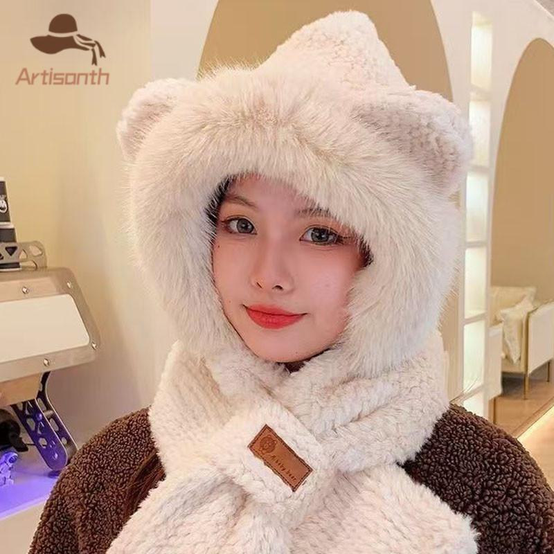 ส่งเร็ว💥หมวกไหมพรม กันหนาว ลายน่ารัก สไตล์เกาหลี หมวกกันหนาว อบอุ่นสวมใส่สบาย สําหรับผู้หญิง.Artisanth - รูปที่ 4