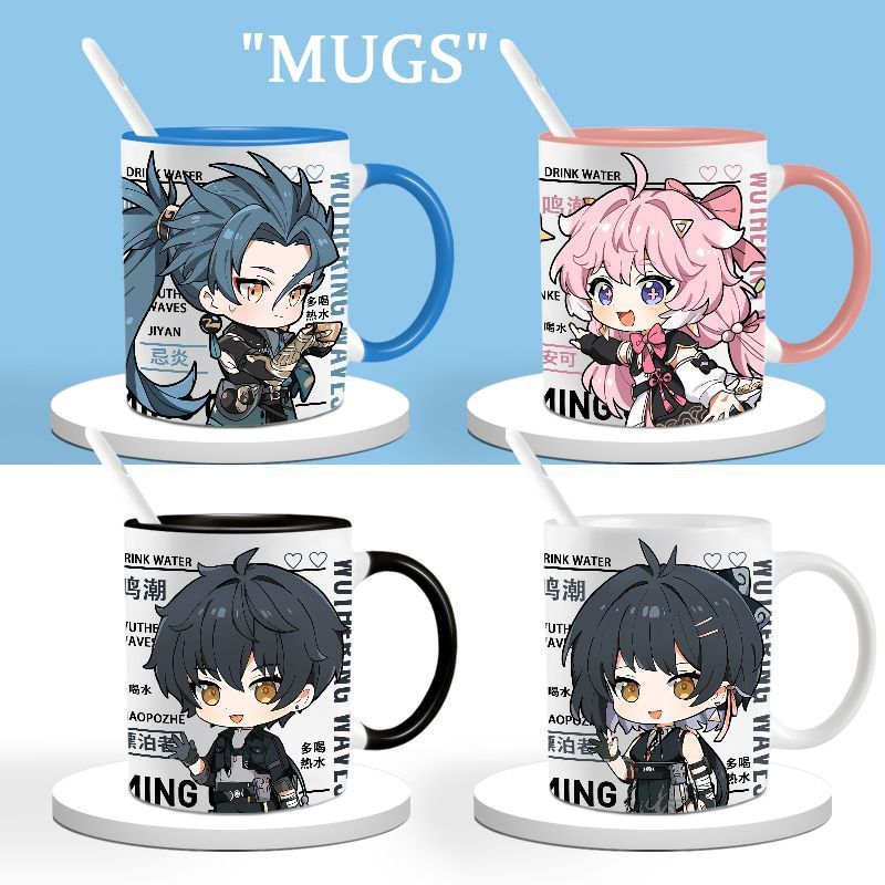 Wuthering Waves/Jiyan/Anke/Rover/Mingchao Jiyan Encore Jianxin พัดลมรุ่น Q แก้วเซรามิคถ้วยดื่ม