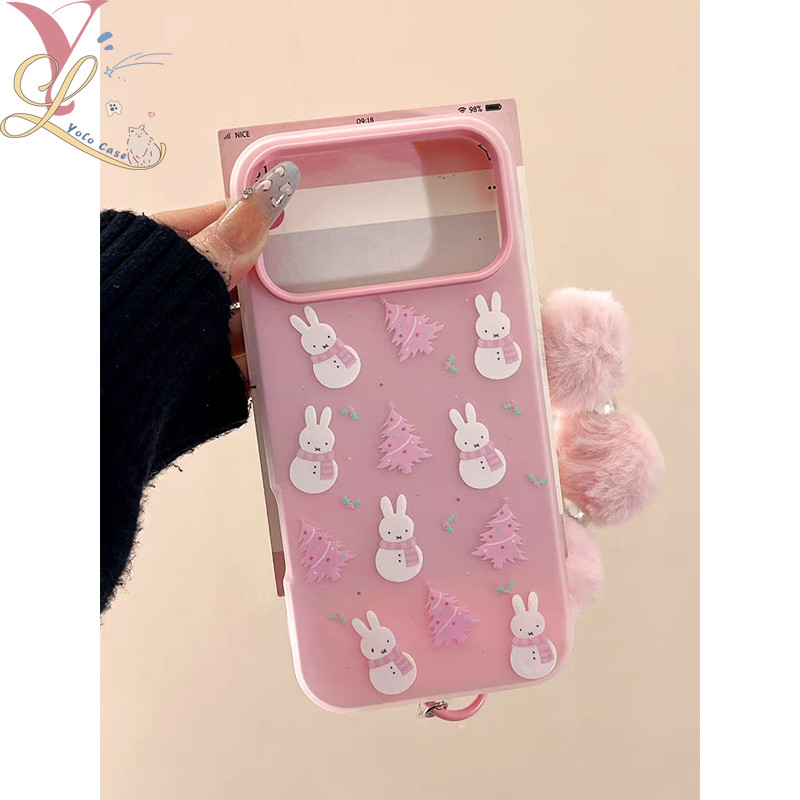 Oppo A3X A18 A5i A60 A58 A38 A15 A7 A54 A17 A57 A12 A76 กรณีกระต่ายหิมะต้นคริสต์มาส 2 ใน 1