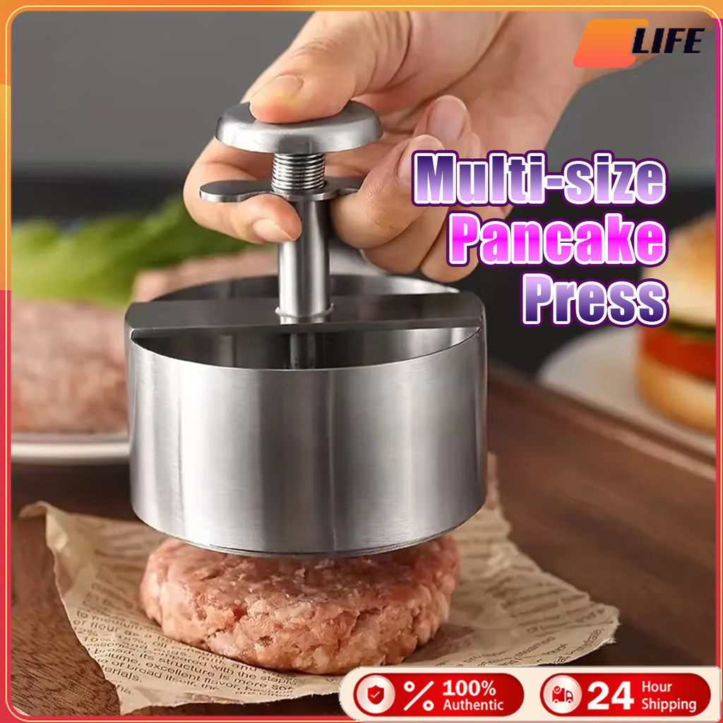 เก็บปลายทาง！เบอร์เกอร์กด 304 สแตนเลส ปรับแฮมเบอร์เกอร์ พายชงแม่พิมพ์ สำหรับทําอาหารสะดวก