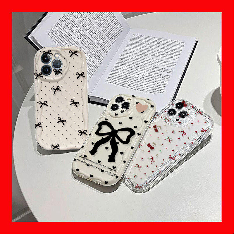 เคสโทรศัพท์สําหรับ Samsung Galaxy S23 Ultra S21 Plus S23FE S21FE S20FE F06 น่ารักโบว์เชอร์รี่ลิ้นจี่