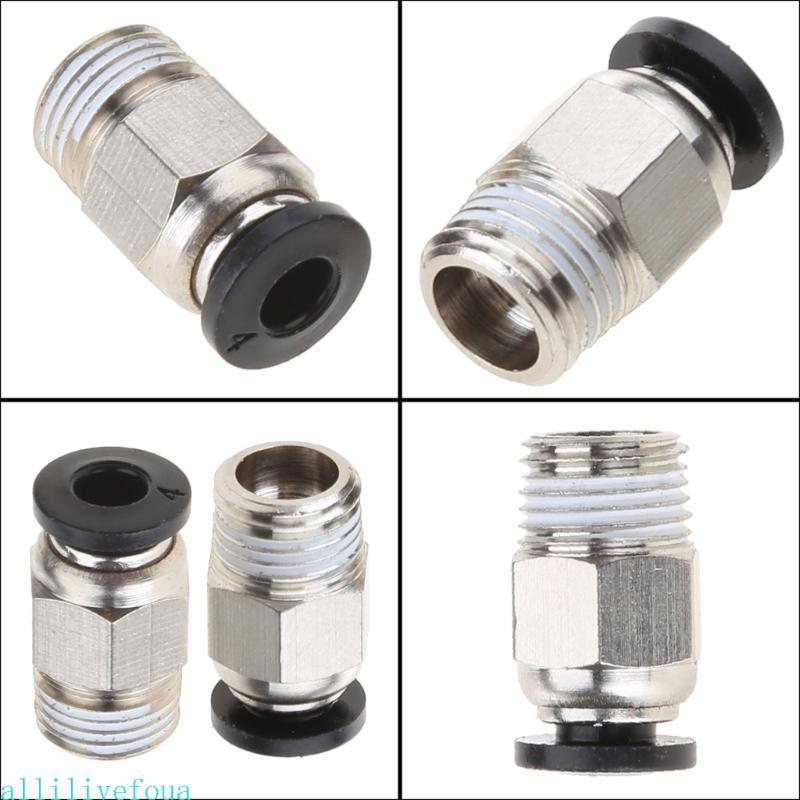 Allilivefoua PC4-M10 PNEUMATIC Quick Fitting J-Head 3D เครื่องพิมพ์ PC4-01 M10 ตัวเชื่อมต่อนิวเมติก