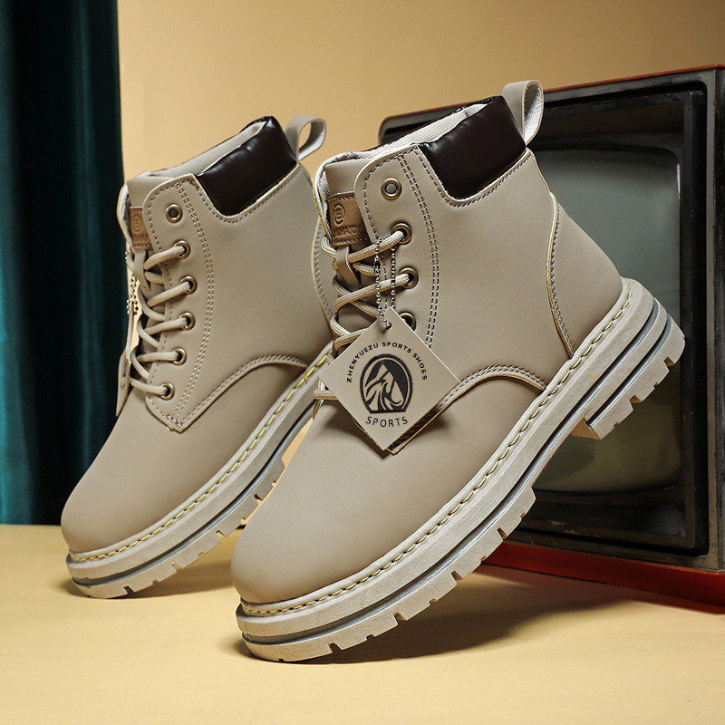 Martin Boots Men Rhubarb Boots Fashion Martin Boots รองเท้าผ้าใบระดับกลาง