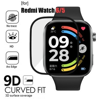 ครอบคลุมเต็มรูปแบบป้องกันฟิล์มสําหรับ Redmi Watch 6/5/4 3D ป้องกันหน้าจอ AntiScratch ฟิล์มสําหรับ Xiaomi Redmi Watch 5 Active/Lite ไม่ใช่แก้ว