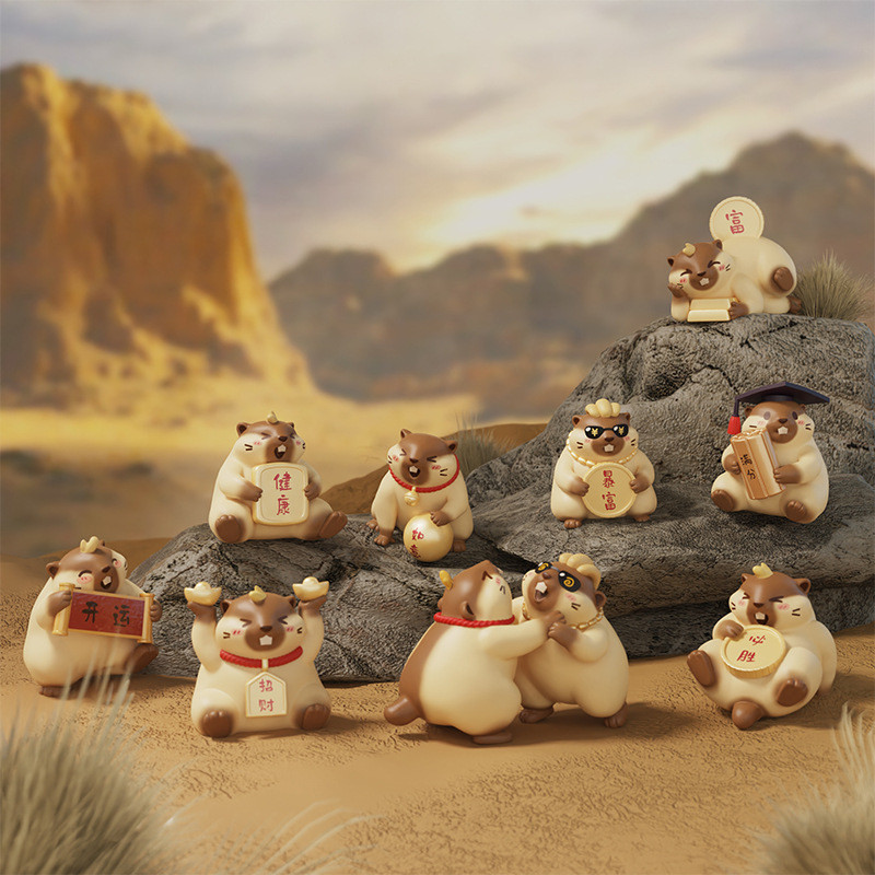 เครื่องประดับกล่องลึกลับอินเทรนด์ของขวัญเดสก์ท็อปของแท้ Fortune Rat ขายส่ง Hand-Made รถของเล่น Rui G