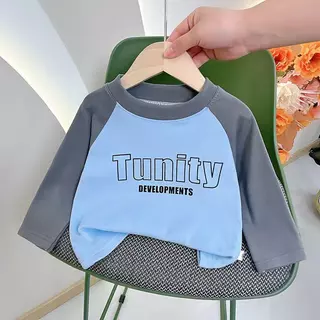 C8 เสื้อผ้าเด็ก เสื้อยืดแขนยาวลําลองเด็ก ลายน่ารัก สไตล์เกาหลี เนื้อผ้านุ่มๆ อุ่นๆ ใส่สบาย