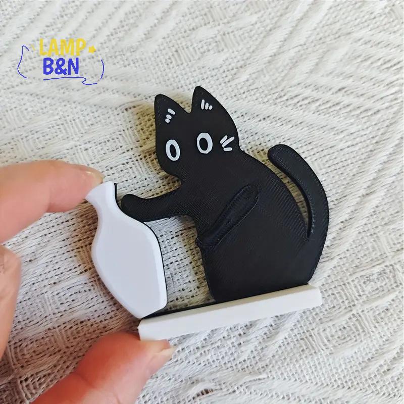 [B&N] สีดํา Pushing แจกันตกแต่ง Whisker Collection & Memorial กล่องแม่เหล็กตู้เย็น Home Office Decor ของขวัญที่สมบูรณ์แบบสําหรับคนรัก [ใหม่]