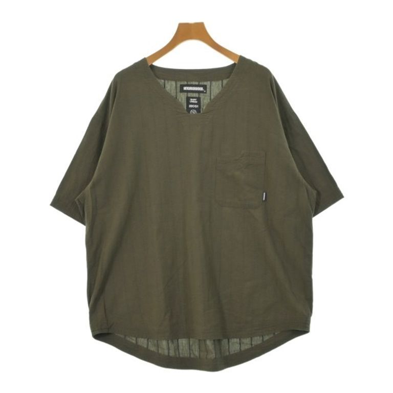 NEIGHBORHOOD neigh Shirt khaki stripe Direct from Japan Secondhand