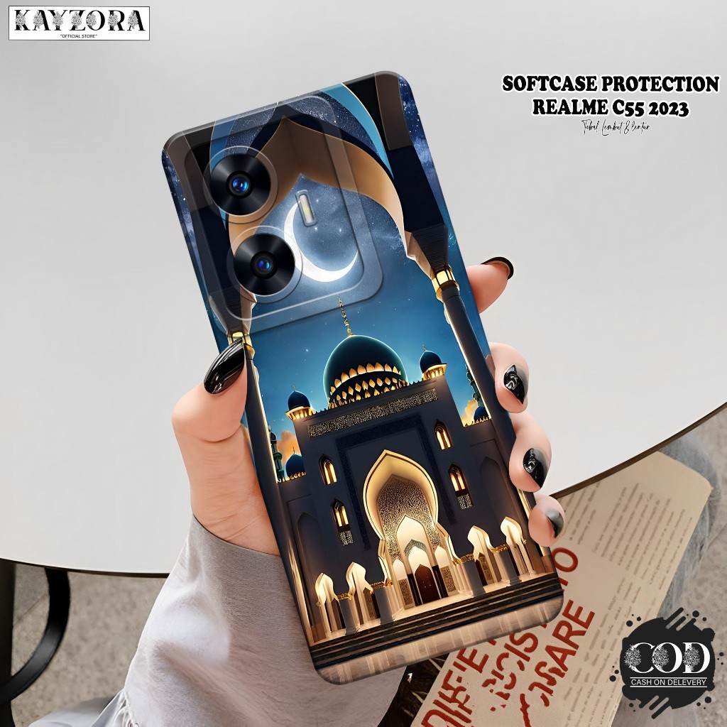 เคสโทรศัพท์ HP ล่าสุด Realme C55 - เคสมัสยิดแฟชั่น - ซิลิโคนกล้อง Pro - Realme C55 Softcase - เคส Re