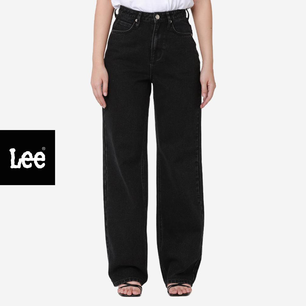 LEE กางเกงยีนส์ผู้หญิง เอวกลาง ทรงกระบอกใหญ่ รุ่น LE F125WLAXC22 สีดำ