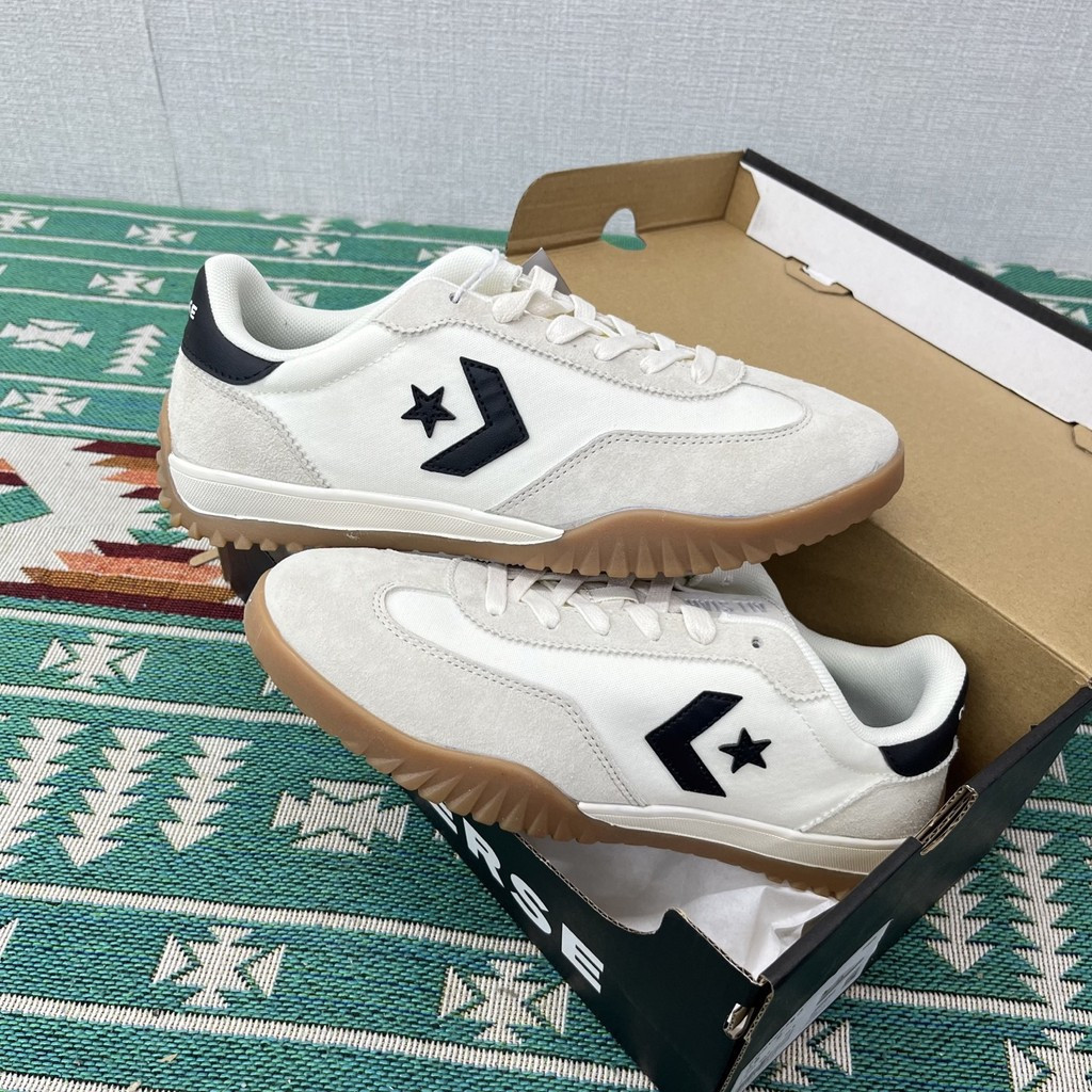 Converse Run Star Trainer Series Meteor รองเท้าผ้าใบ Retro Basic All-Match รองเท้าผ้าใบลําลองสีขาวสี