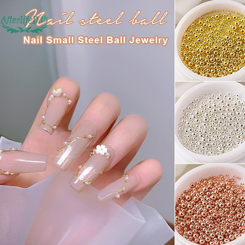 AF 1 กล่องขนาดผสมมินิลูกเหล็กโลหะ Micro Caviars โลหะผสมเล็บ Rhinestones เครื่องประดับอุปกรณ์แต่งเล็บ Diy เครื่องประดับ A