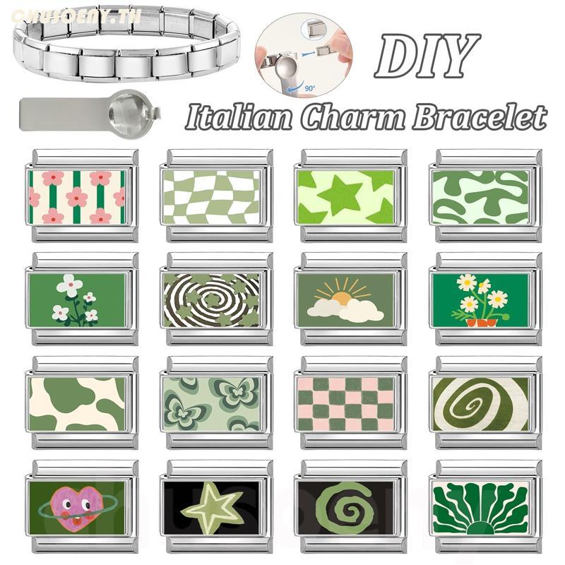 สร้อยข้อมือสแตนเลสมีดีไซน์ลายดอกไม้และดาวสไตล์อิตาลี ขนาด9มิลลิเมตร สำหรับตกแต่งบุคลิกภาพ