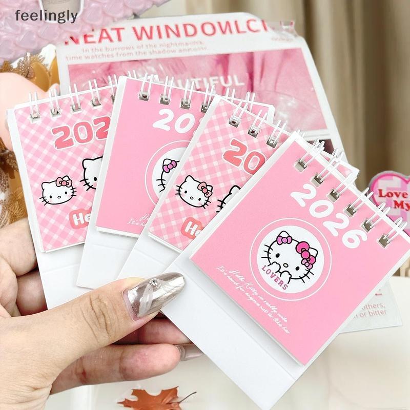 {S&H พ.ย.} 2026 การ์ตูน Sanrio Hello Kitty Mini ปฏิทินตั้งโต๊ะ Creative Desktop ตกแต่ง Daily Planer 