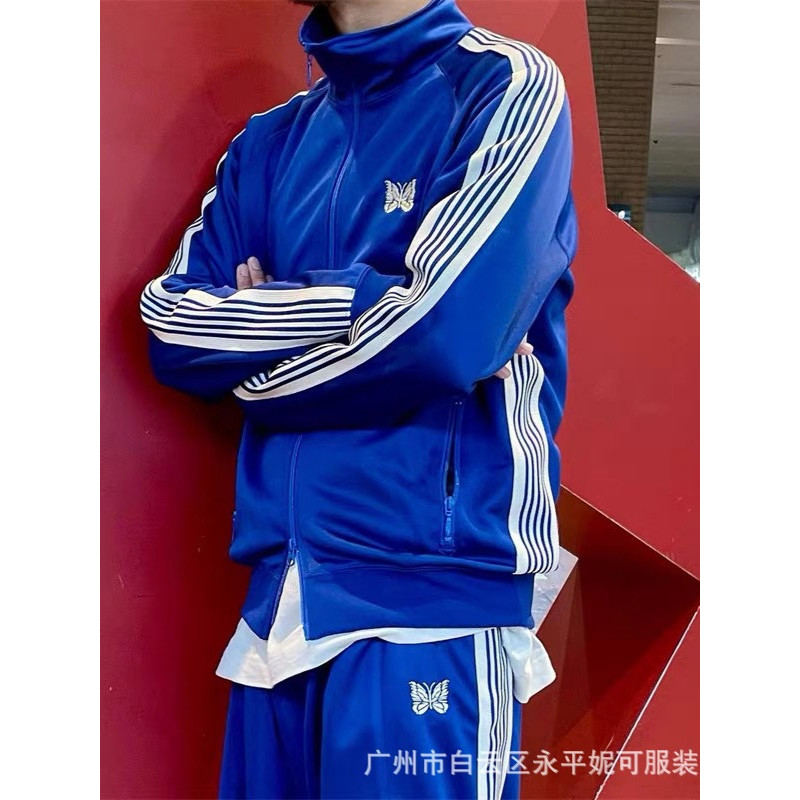 Needles track royal zip jacket Royal Blue Japanese Retro Zipper Jacket Sports Coat