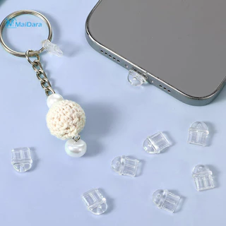 ปลั๊กป้องกันฝุ่น โปร่งใส DIY โทรศัพท์จี้ปลั๊ก พอร์ตชาร์จรูโทรศัพท์ปลั๊กกันฝุ่นพลาสติกใส