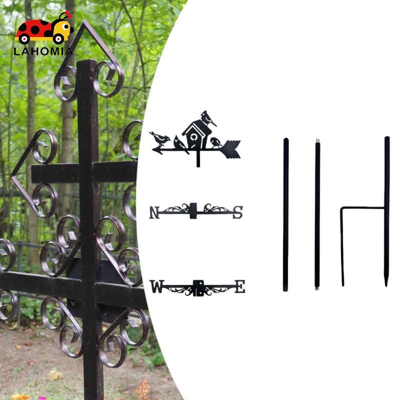 [Lahomia] Metal Birdhouse Weathervane Wind Vane ตัวบ่งชี้ทิศทางลม Vane สําหรับ Courtyard