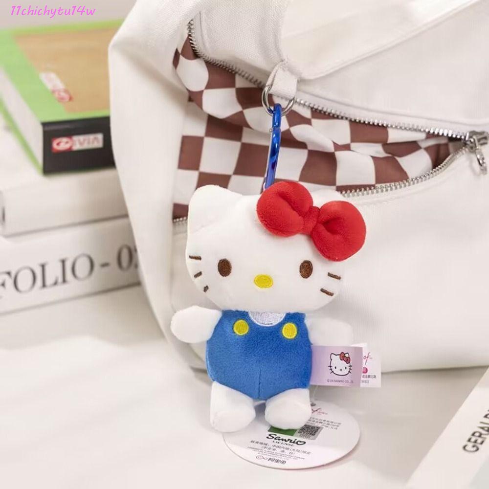 CHICHYTU14W พวงกุญแจตุ๊กตาคิตตี้, KT Cat Flower Series Kitty Holder Key Chain, จี้รถ 10 ซม.การ์ตูนคอ