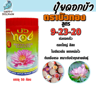 ปุ๋ยบัวเร่งดอก บัวทอง / ช่องาม เพิ่มดอกสีสด ดอกใหญ่ ใบเขียวเข้ม บำรุงต้นดี แตกหน่อเร็ว เหมาะกับบัวหลากสายพันธุ์